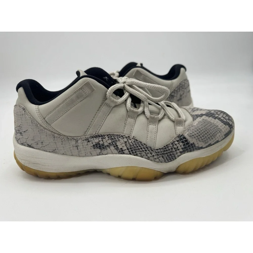 Air Jordan 11 Low Snakeskin Light Bone Retro Mens Size 12 Sneakers CD6846-002